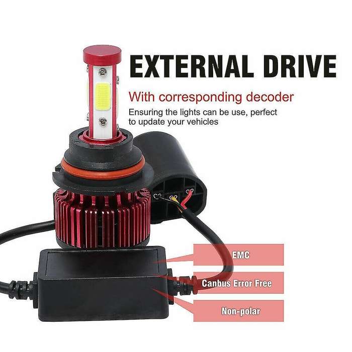 4Side 9007 HB5 COB LED Headlight Kit 32500LM Hi-Lo Beam Bulbs