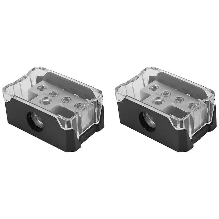 4way Power Distribution Block 0/2/4 Awg Gauge In 4/8/10 Gauge Out Car Audio Connecting for Audio Sp
