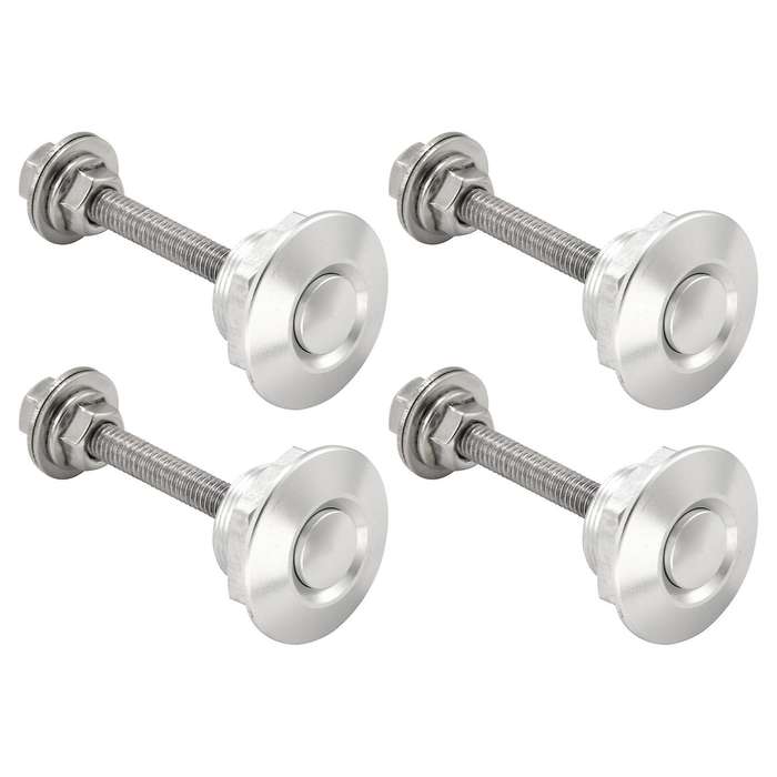 4X Quick Release Push Hood Latch Button Car Pin Lock Bumper Latches Silver