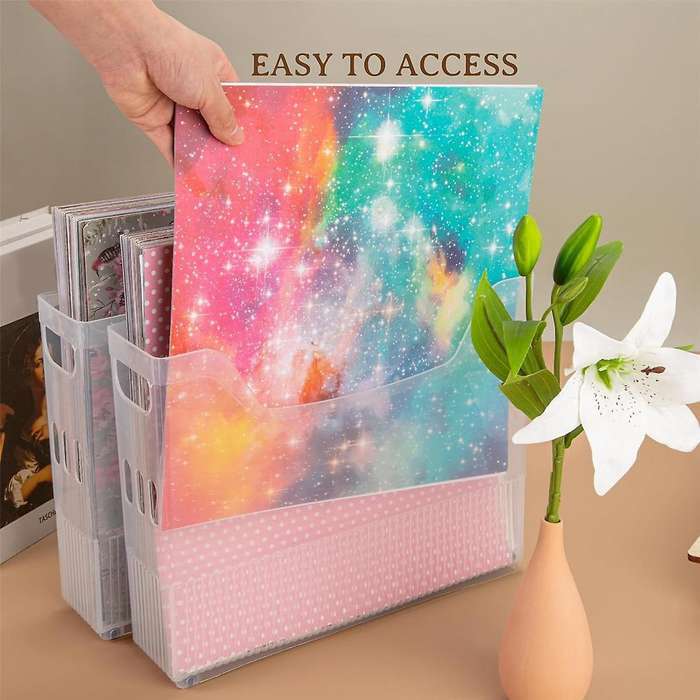 4x Scrapbook Paper Storage with Wheels,plastic Scrapbook Storage Bin for Holding 12 Inch X 12 Inch P
