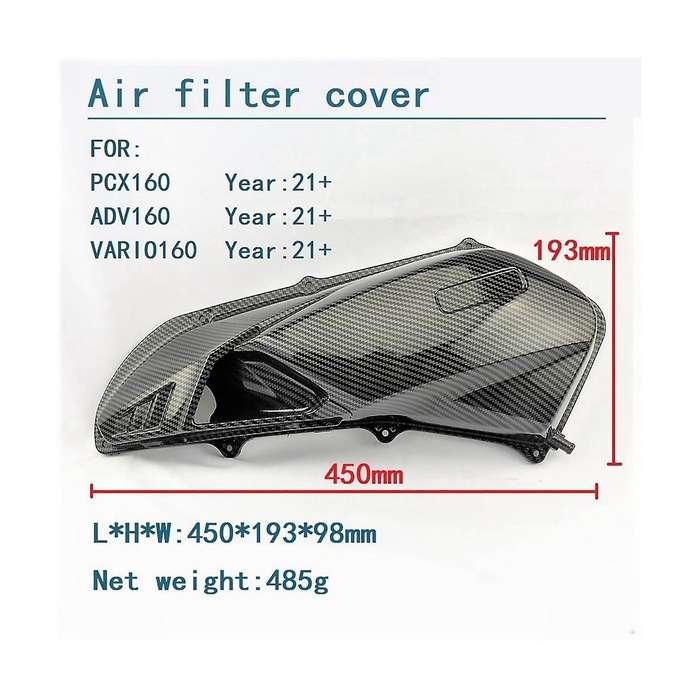 for Pcx160 Adv160 Vario160 2021-2023 Carbon Fiber Motorcycle Air Filter Cover Replacement Housing C