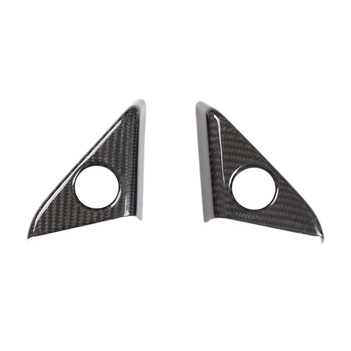 for R35 2008-2016 Dry Carbon Fiber Car Door A Pillar Speaker Cover Frame Trim Interior Accessories