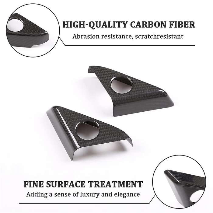 for R35 2008-2016 Dry Carbon Fiber Car Door A Pillar Speaker Cover Frame Trim Interior Accessories
