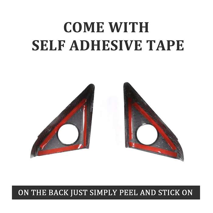 for R35 2008-2016 Dry Carbon Fiber Car Door A Pillar Speaker Cover Frame Trim Interior Accessories