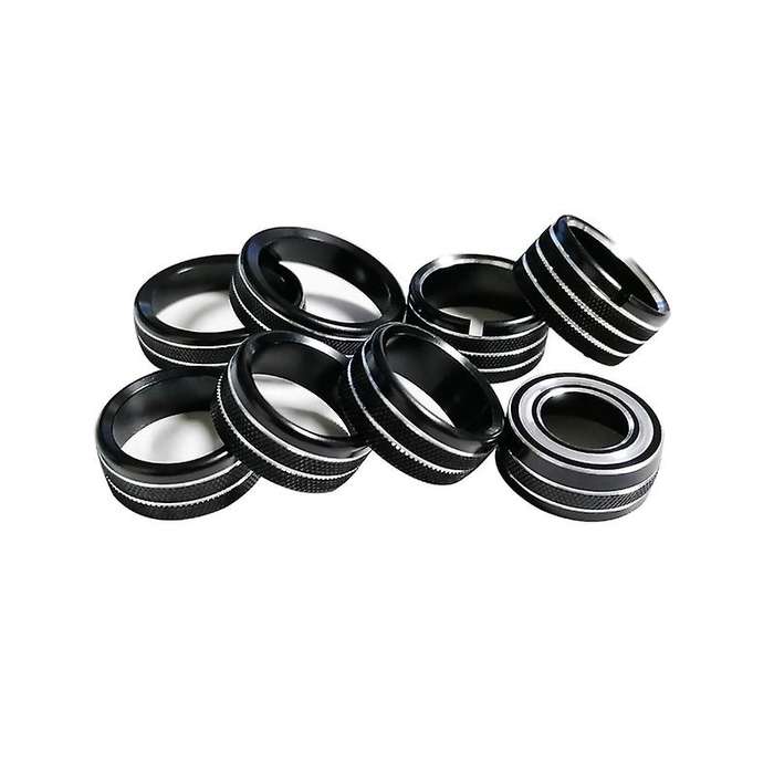 for Radio AC Knobs Air Conditioner Switch Button for 2014-2018 , Aluminum Alloy, Black 8Pcs