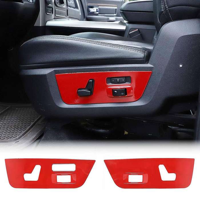 for RAM 1500 2010+ Car Electric Seat Adjustment Panel Button Decoration Cover Trim Stickers Accessor