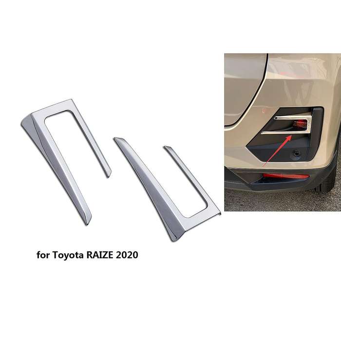 for Raize A200a/210a Stainless Steel Car Fog Lamp Cover Trim Rear Reflector Garnish Bumper Spotligh