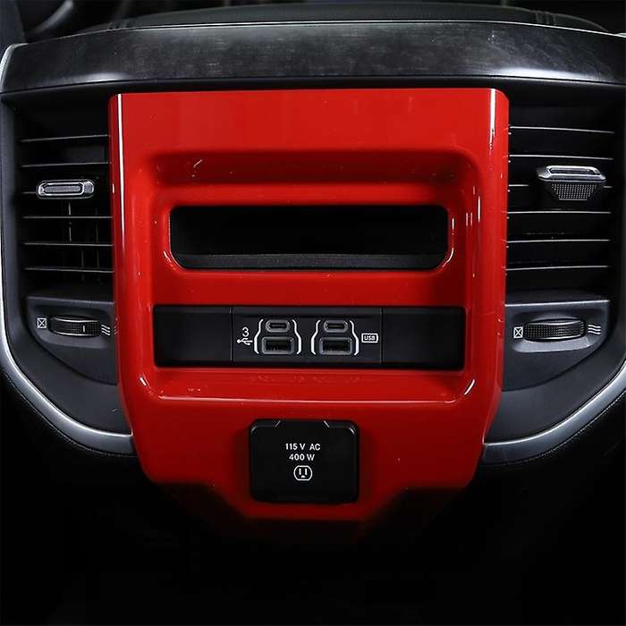 for RAM 1500 2018 2019 2020 2021 Rear Air Outlet Anti-Kick Panel Cover Trim Accessories ,Red