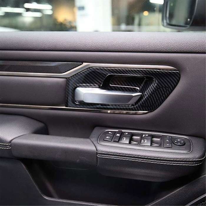 for Ram 1500 2019-2023 Car Front Rear Door Handle Bowl Cover Trim Interior Frame Accessories Abs Car