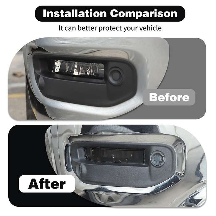 for RAM 1500 2018-2024 Smoky Black Car Front Bumper Fog Light Protector Cover Trim Stickers Exterior
