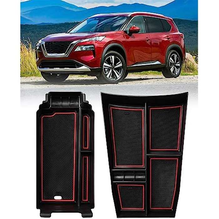 for Rogue 2021 2022 2023 Center Console Storage Box Console Tray Armrest Storage Box Console Bottom