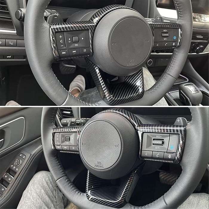 for Rogue 2021 2022 2023 Steering Wheel Panel Frame Cover Trim Interior Accessories (abs Carbon Fib