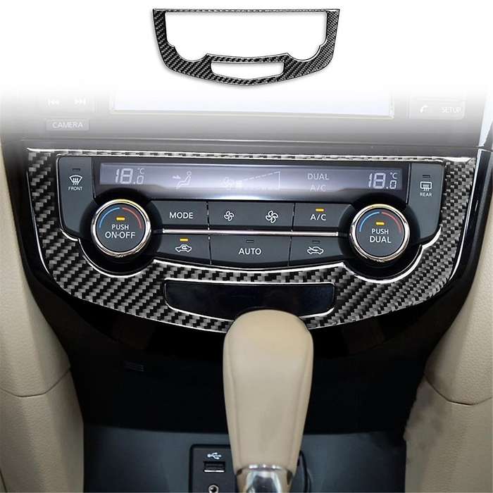 for Rogue T32 2013-2021 Carbon Fiber Car Air Conditioning Panel Cover Trim Sticker Interior Accesso