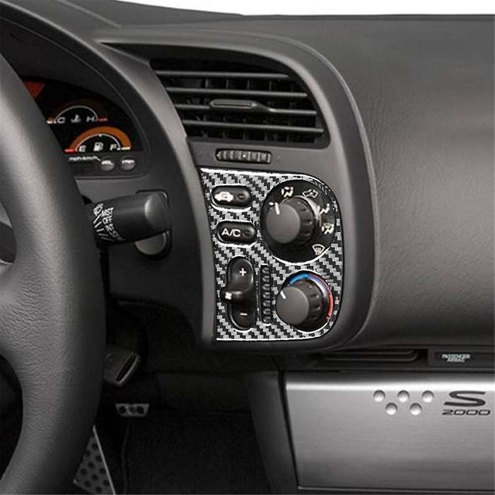 for S2000 2000-2009 LHD Soft Carbon Fiber Central Control Dashboard Adjustment Button Cover Trim Acc