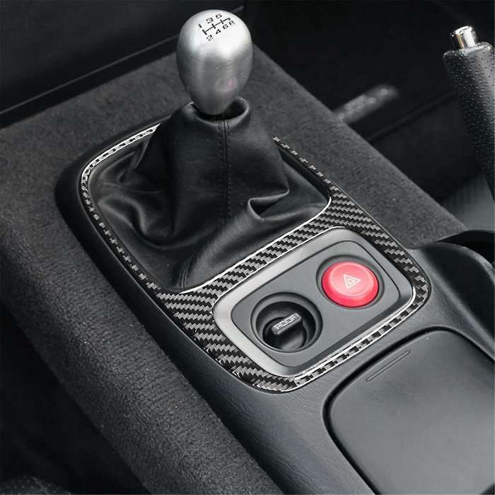 for S2000 2000-2009 Soft Carbon Fiber Gear Shift Panel Frame Cover Trim Car Interior Accessories