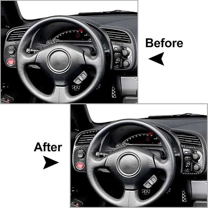 for S2000 2000-2009 Soft Carbon Fiber Side Dashboard Outlet Cover Trim Sticker Car Interior Accesso