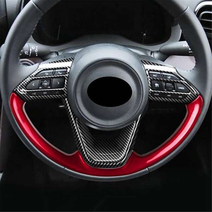 for Sienta Aqua Yaris 2022 2023 Car Steering Wheel Panel Cover Trim Frame Sticker Accessories C
