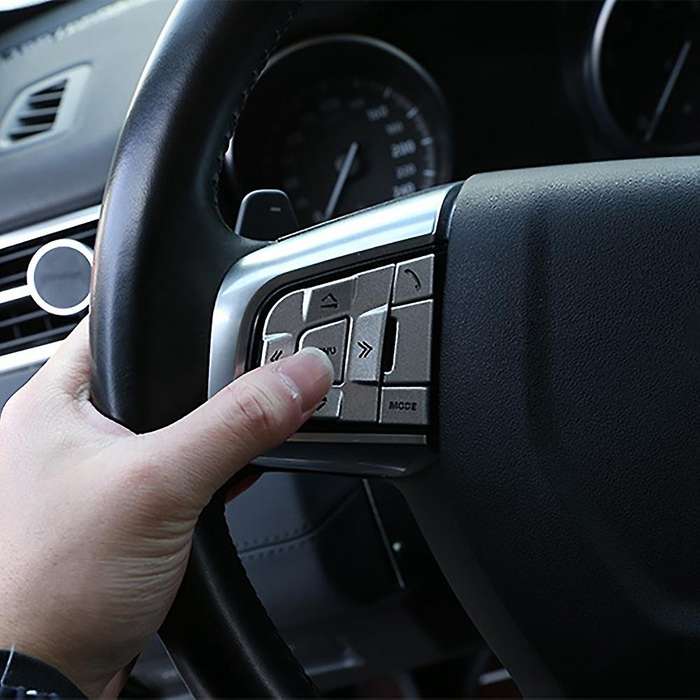for Sport 2015-2019 Aluminum Alloy Car Steering Wheel Button Frame Sticker Cover