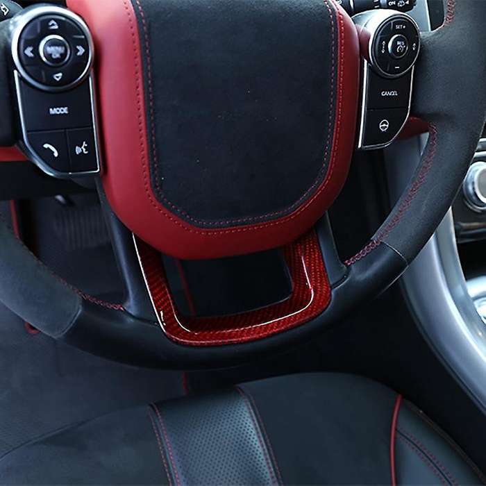 for Sport 2014-2017 Real Carbon Fiber Car Steering Wheel Decoration Cover Trim Frame Stickers Access