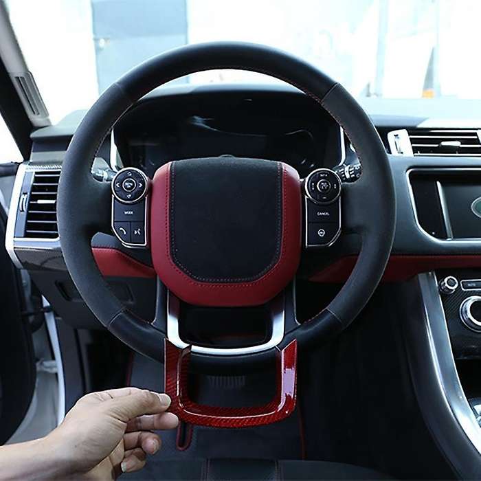 for Sport 2014-2017 Real Carbon Fiber Car Steering Wheel Decoration Cover Trim Frame Stickers Access