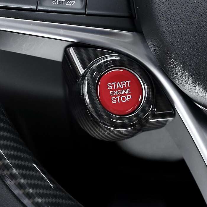 for Stelvio 2017 2018 Carbon Fiber Style ABS Plastic Car Start Engine Stop Cover Trim