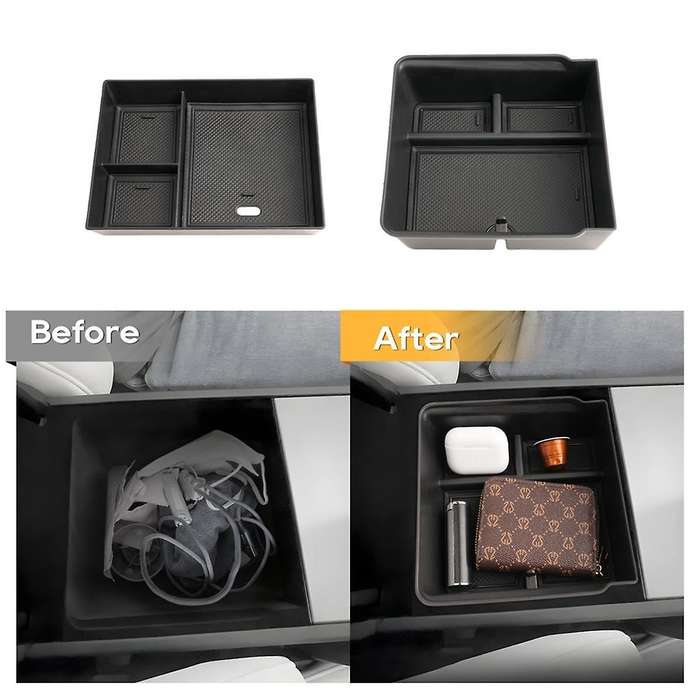 for Tesla Model 3 Highland 2024 Centre Console Organiser & Armrest Storage Box Tray Interior Accesso