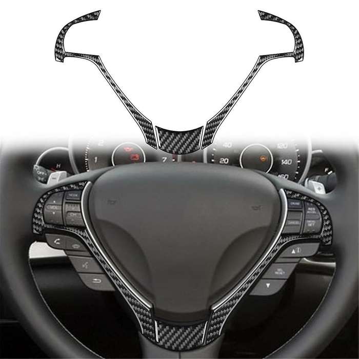 for TL 2009-2014 Carbon Fiber Steering Wheel Frame Trim Cover Sticker Interior Accessories