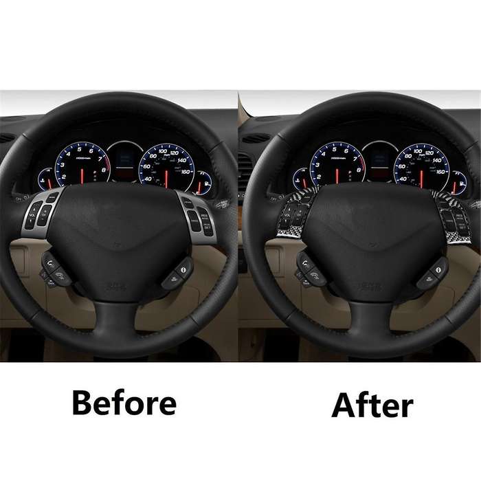 for TSX 2004-2008 Carbon Fiber Car Steering Wheel Button Trim Stickers Interior Accessories