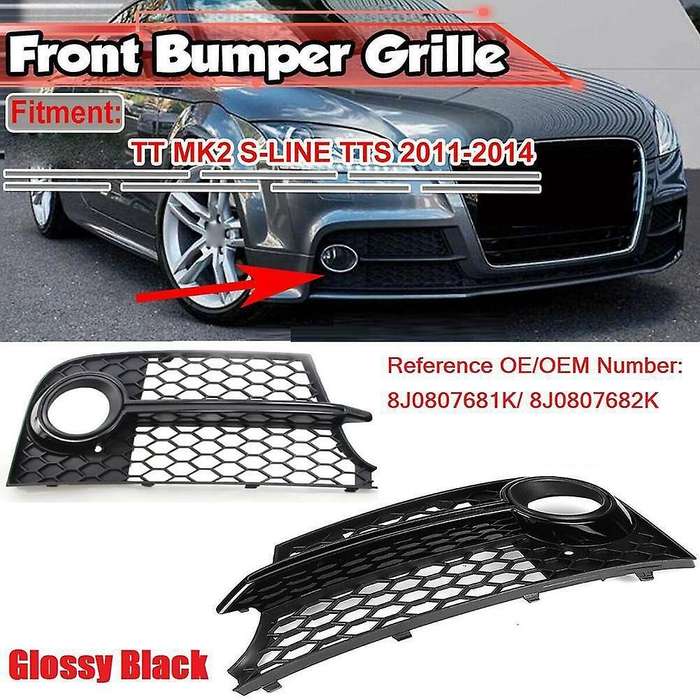 for  TT MK2 TTS 2011-2014 Honeycomb Mesh Front Fog Light Grill Grille Cover 8J0807681KT94 8J0807682K