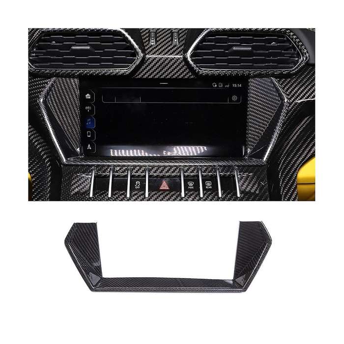 for Urus 2018-2021 Carbon Fiber Car Center Console Navigation Screen Cover Trim Sticker Accessories