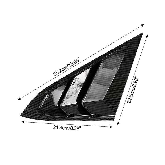 for Type R Hatchback 2016-20201 Rear Side Vent Window Louver Cover Triangular Window Trim Carbon Fib