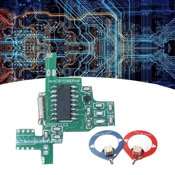 for UVK5/UVK6 SI4732 Intercom Modification Module Filter Amplified Version+Donut SW/AM Antenna