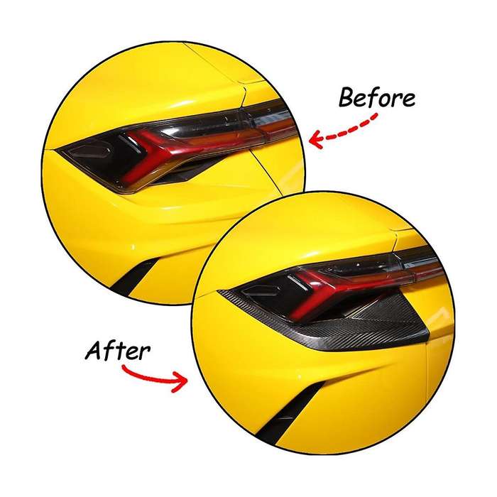 for Urus 2018-2021 Carbon Fiber Car Tail Light Frame Cover Rear Lamp Trim Sticker Accessories
