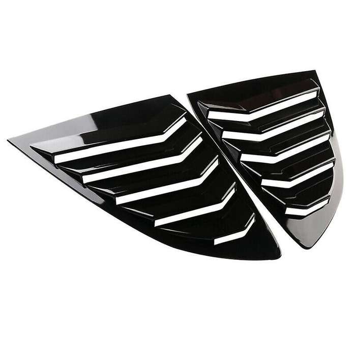 for -V 2017-2020 Gloss Black ABS Side Vent Window Scoop Louver Trim Scoop