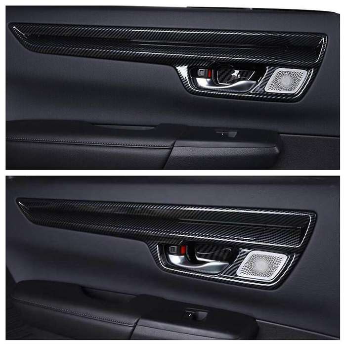 for -v 2023 2024 Inner Door Handle Panel Cover Trim Interior Accessories - Abs Carbon Fiber