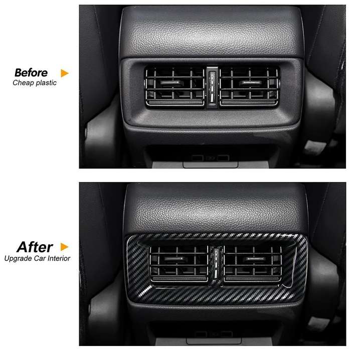 for -v 2023 2024 Rear Panel Armrest Box Outlet Cover Trim Interior Accessories - Abs Carbon Fiber
