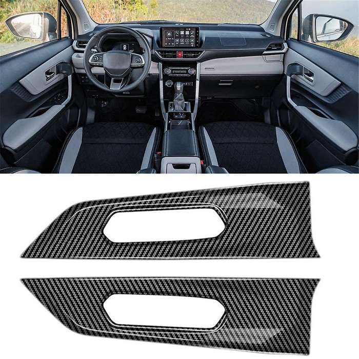 for Veloz Avanza 2022 2023 Carbon Fiber Automotive Interior Inner Front Door Panel Strip Cover Frame