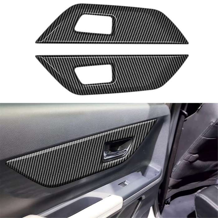 for Veloz Avanza 2022 2023 Carbon Fiber Automotive Interior Inner Rear Door Panel Strip Cover Frame