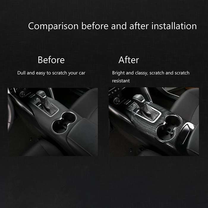 for Venza 2020-2022 Carbon Fiber Car Gear Shift Panel Cup Holder Cover Trim Decoration Accessories