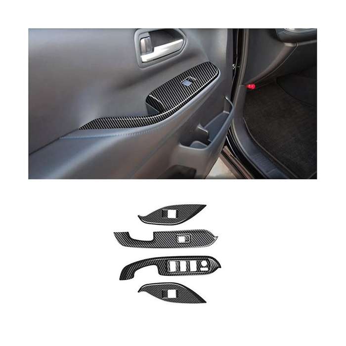 for Voxy 2022 Car Window Glass Lift Switch Button Panel Cover Trim Sticker Abs Carbon Fiber Door Ar