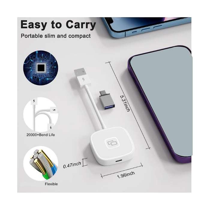 for Wired CarPlay Car Convert to Wireless Car Wireless Fast and Easy Use Fit for AI BOX Square