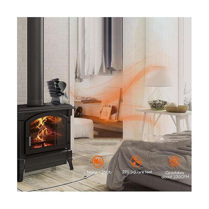 for Wood/log Burner/fireplace Wood Stove Fan Small Designed 3 Blades Heat Powered Fireplace Fans Bla