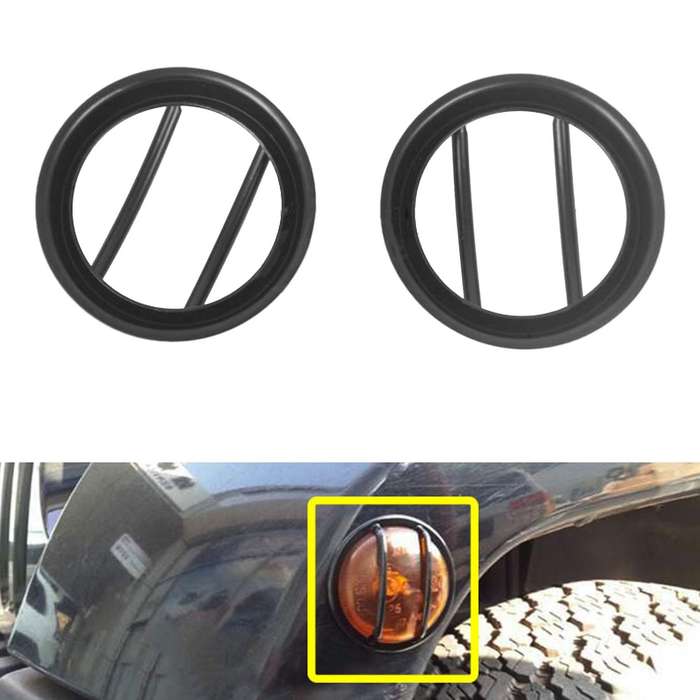for Wrangler Jk 2007-2017 Wheel Eyebrow Lamp Turn Signal Light Protector Cover Car Accessories