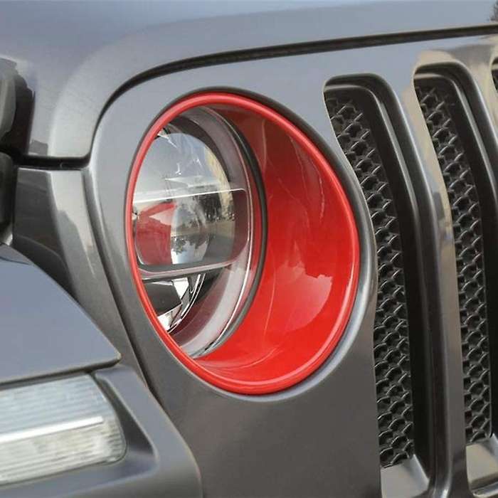 for Wrangler JL 2018 2019 Front Light Headlight Trim Cover ABS Lamp Bezels Car Light Accessories