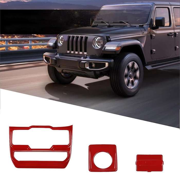 for Wrangler JL 2018-2023 Lighter USB Socket Window Control Panel Decorative Cover Decorative Decal,