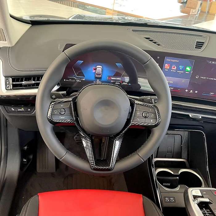 for X1 U11 2023 2024 XLine Carbon Fiber ABS Car Steering Wheel Cover Trim Interior Accessories