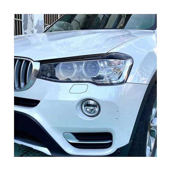 for X3 F25 X4 F26 2014-2017 Resin Front Headlight Lamp Cover Garnish Strip Eyebrow Cover Trim Sticke