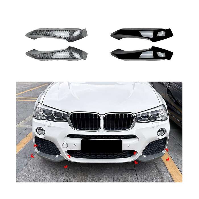 for X3 F25 X4 F26 2014-2017 Front Bumper Lip Angle Diffuser Splitter Spoiler Protector Carbon Fiber