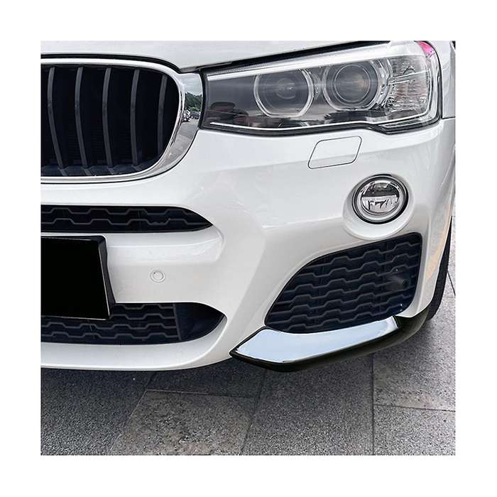 for X3 F25 X4 F26 2014-2017 Front Bumper Lip Angle Diffuser Splitter Spoiler Protector Bright Black