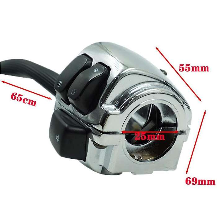 for XL883 V-ROD Softail Motorcycle Handlebar Turn Signal Control Switch, 1 Inch 25mm,Silver